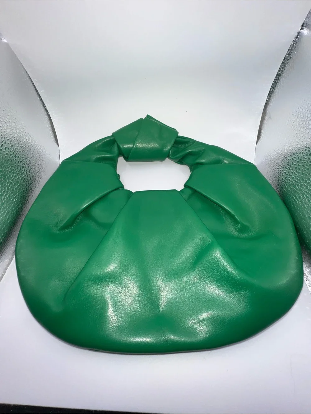 Vibrant Green Faux Leather Knot Bag